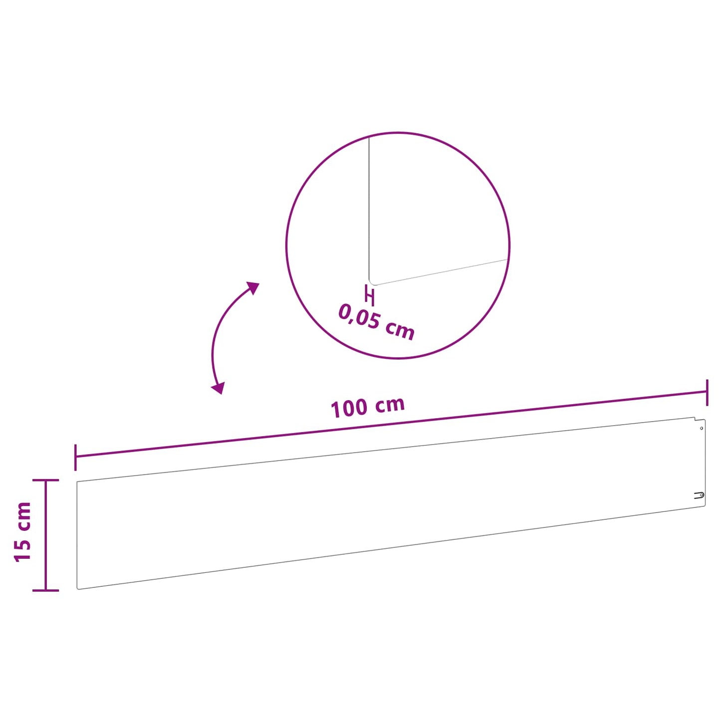 Gjerdekant 20 pcs 100 x 15 cm Stål Antrasitt
