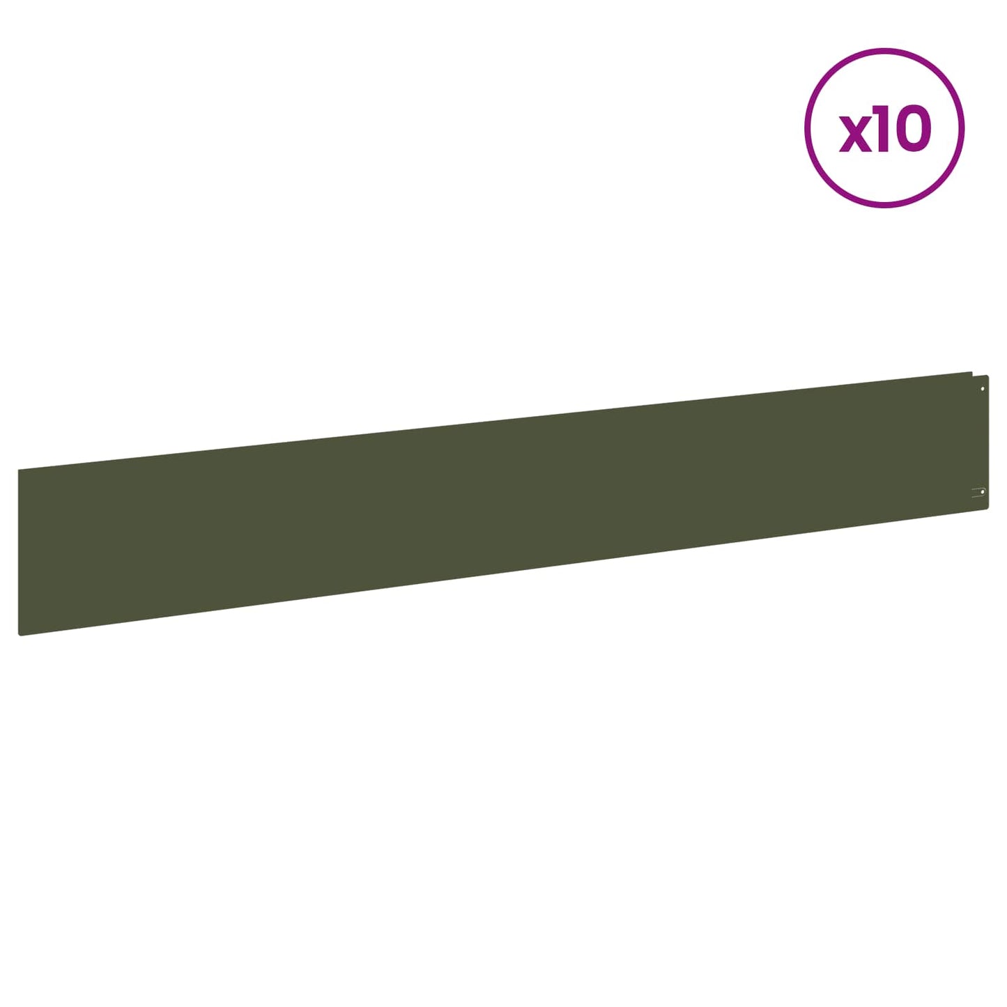Gjerdekant 10 pcs 100 x 15 cm Stål Olivengrønn