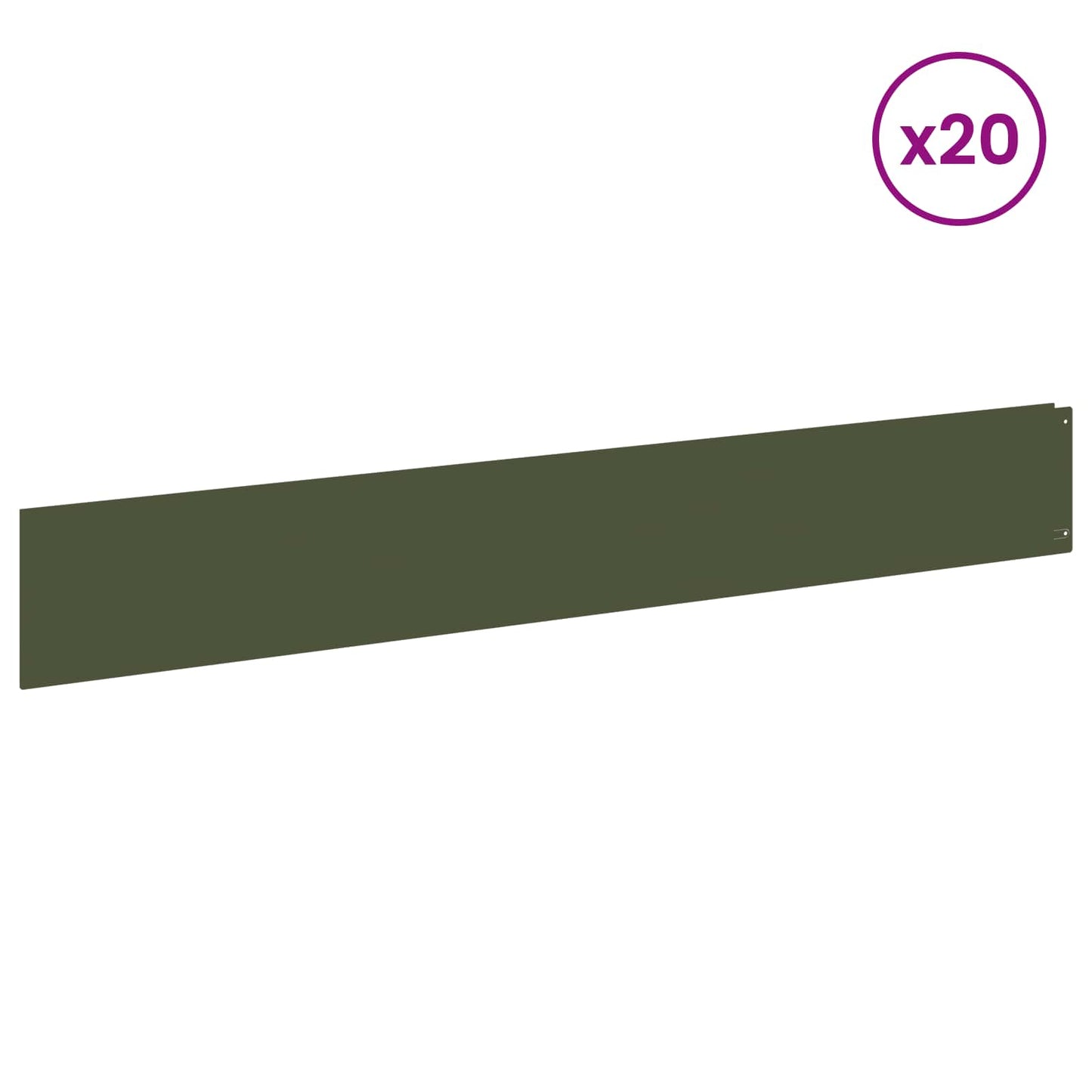 Gjerdekant 20 pcs 100 x 15 cm Stål Olivengrønn