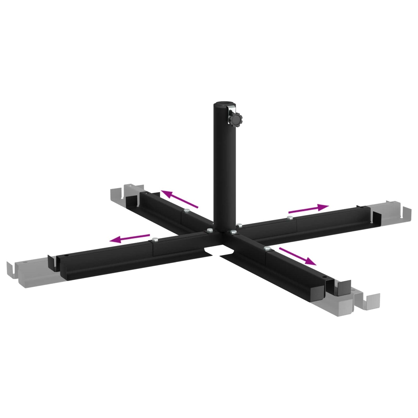 Parasolbase med kryssramme Svart Stål for 25–50 mm Pole