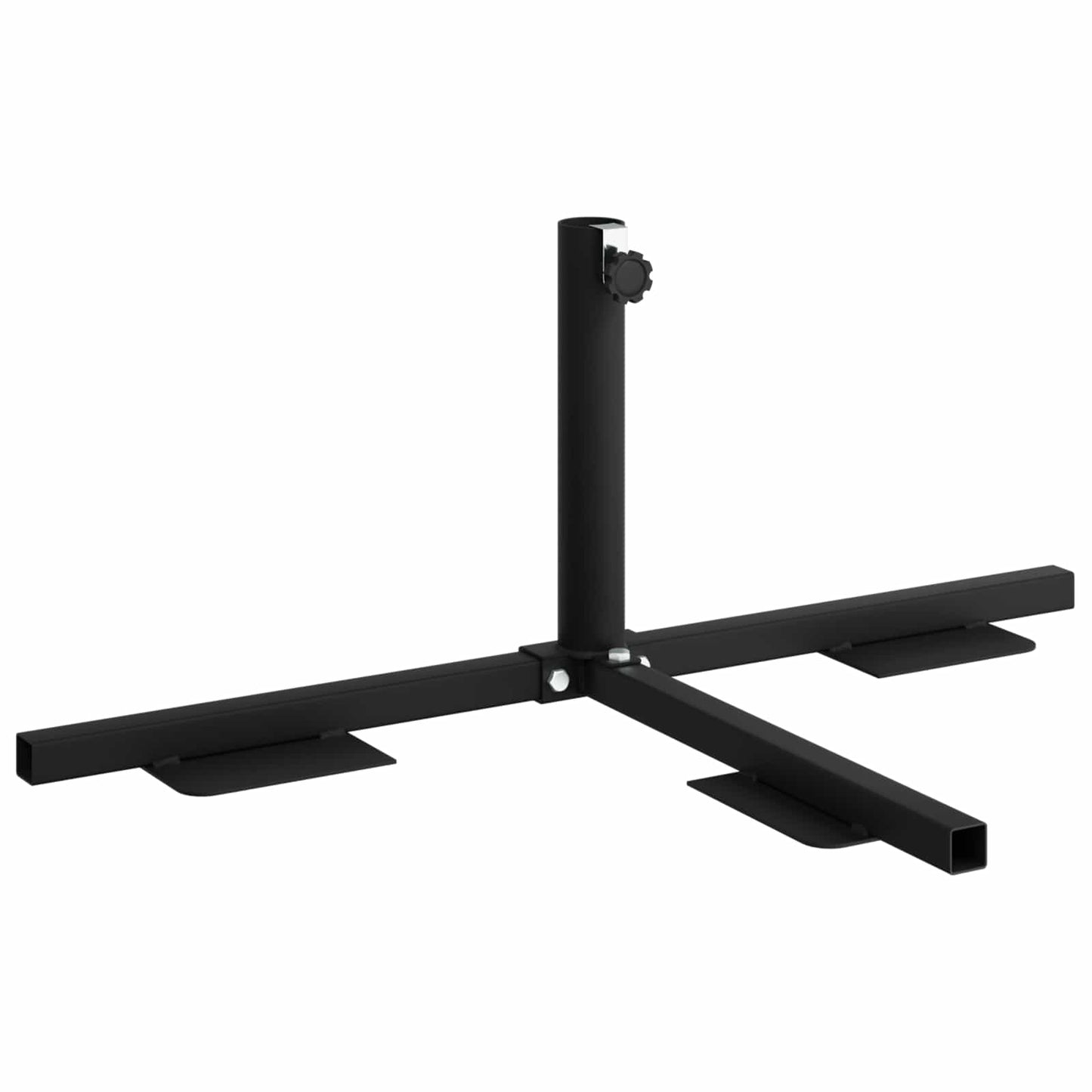 Halv Parasol Base Ramme Svart Stål for 32-38 mm Pole