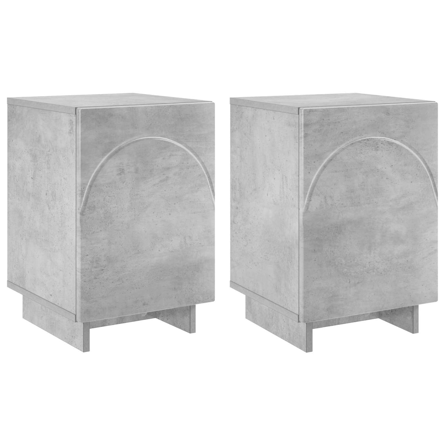 Nattbordskap 2 pcs Betonggrå 33,5 x 34,5 x 50 cm Konstruert tre