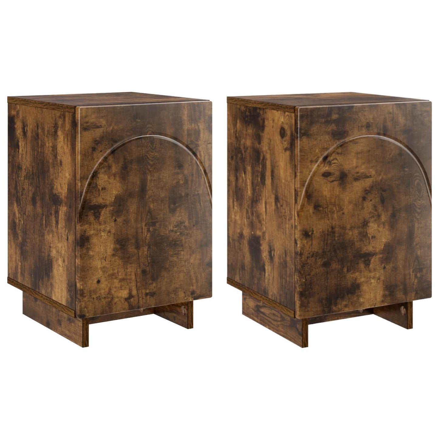 Nattbordskap 2 pcs Røkt Eik 33,5 x 34,5 x 50 cm Konstruert tre