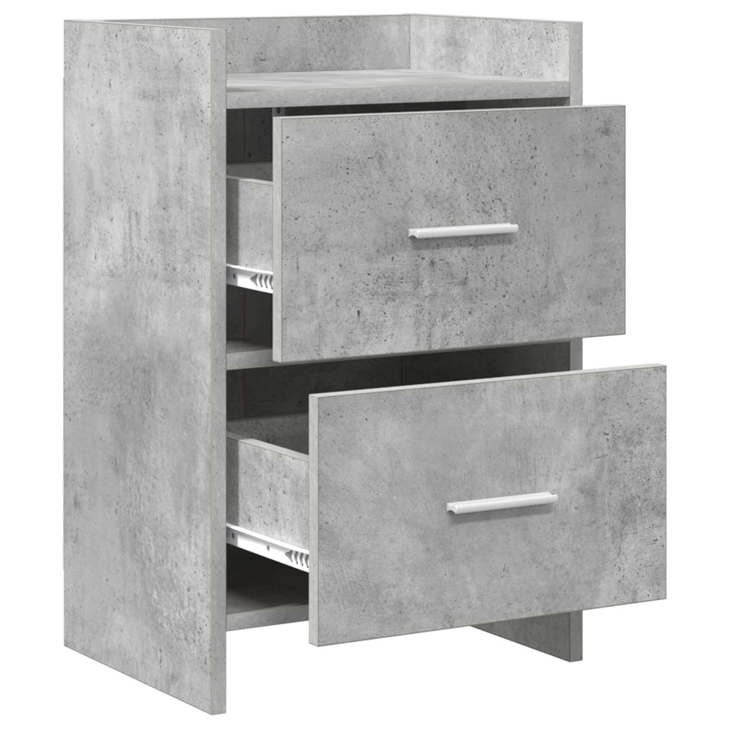 Nattbord 2 pcs Betonggrå 40 x 30 x 60 cm Konstruert tre
