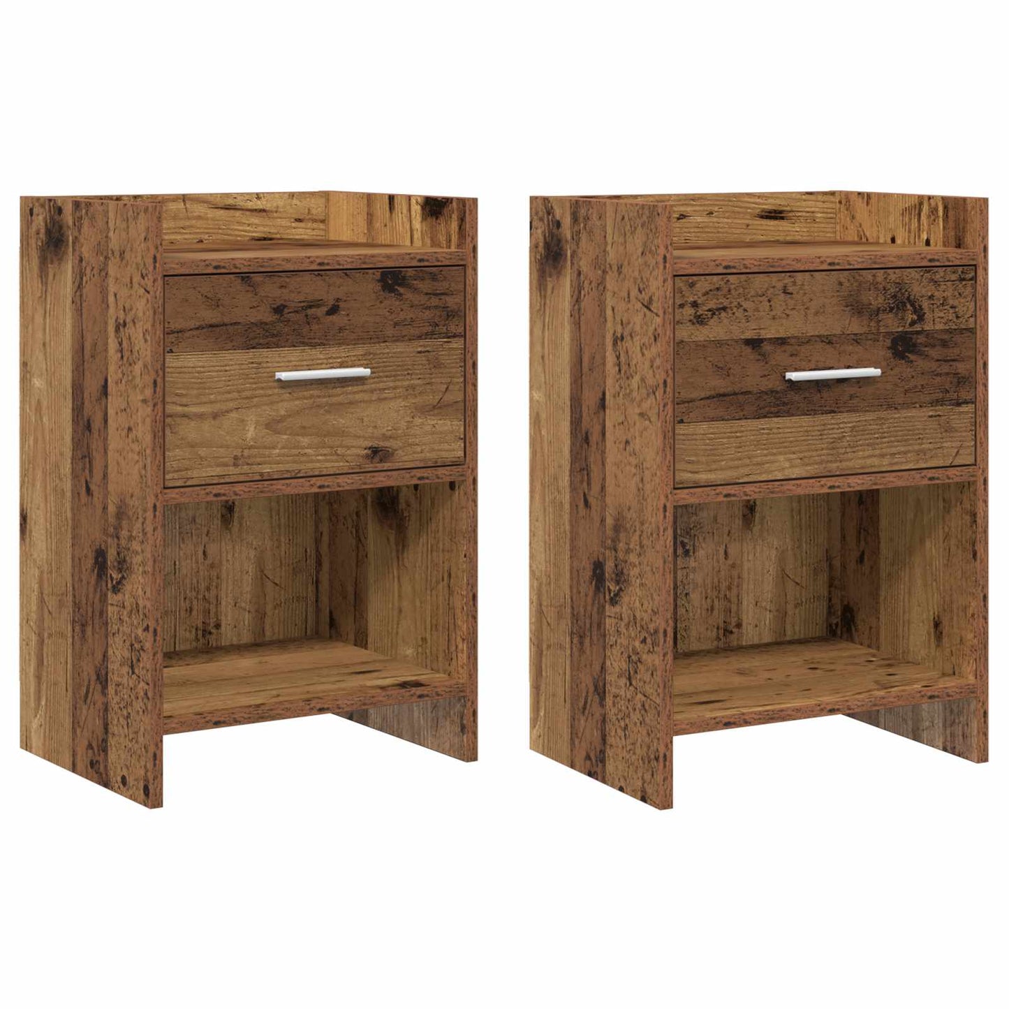 Nattbord 2 pcs Gammelt tre 40 x 30 x 60 cm Konstruert tre
