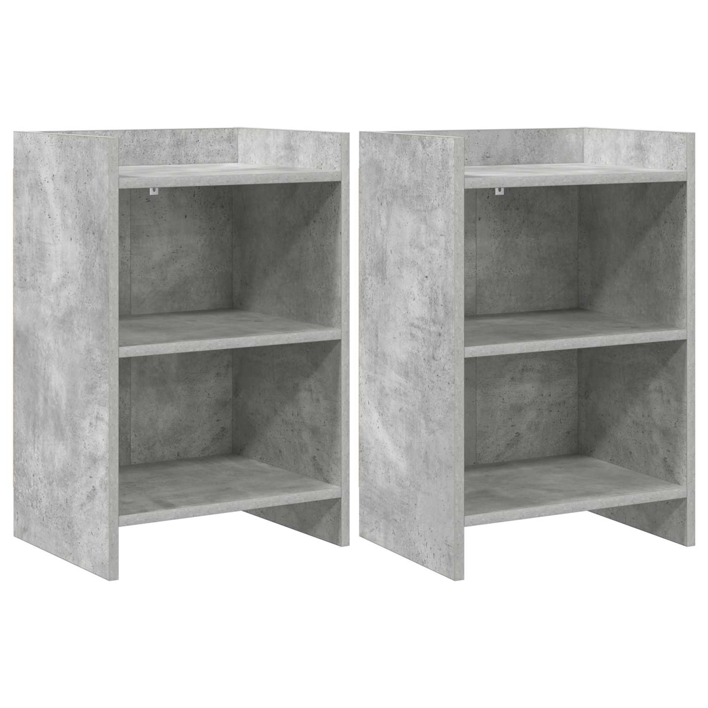 Nattbord 2 pcs Betonggrå 40 x 30 x 60 cm Konstruert tre