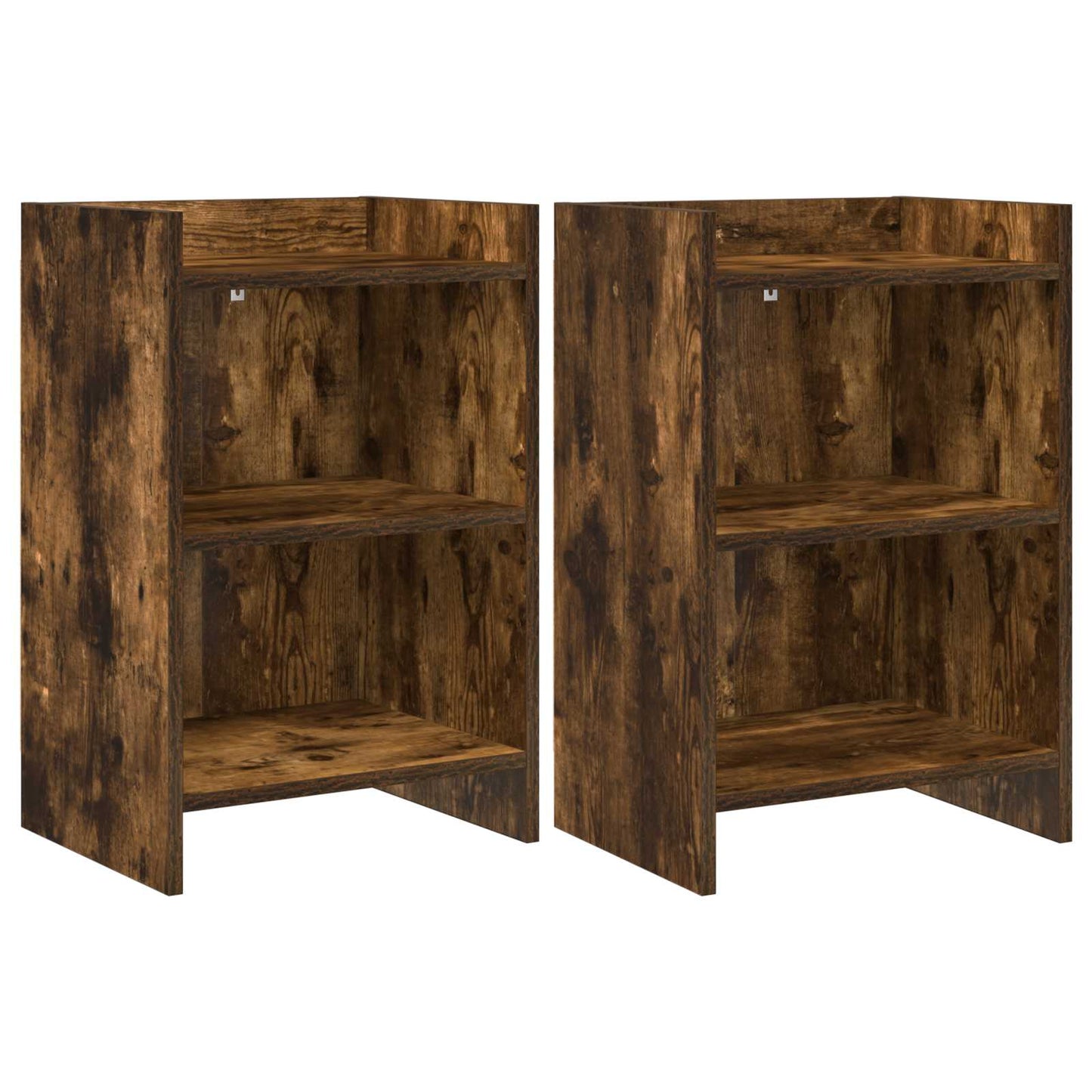 Nattbord 2 pcs Røkt Eik 40 x 30 x 60 cm Konstruert tre