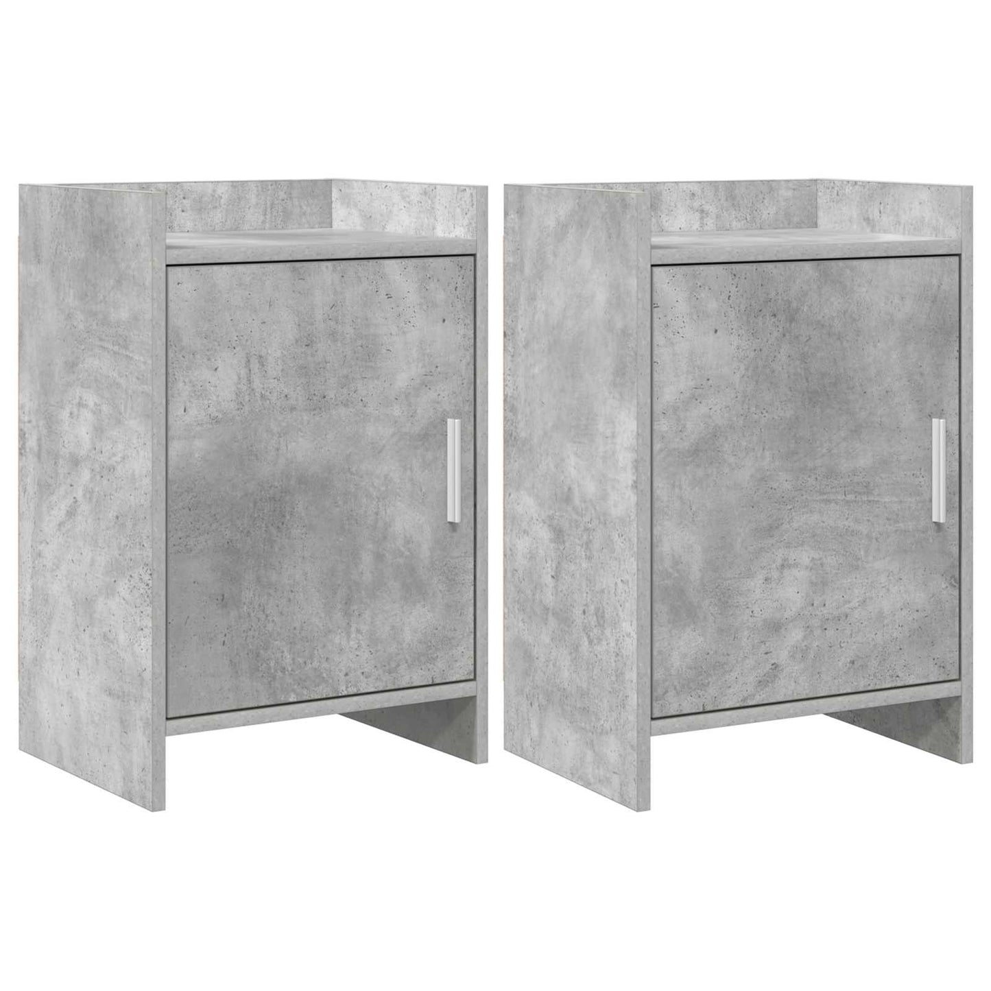 Nattbord 2 pcs Betonggrå 40 x 30 x 60 cm Konstruert tre