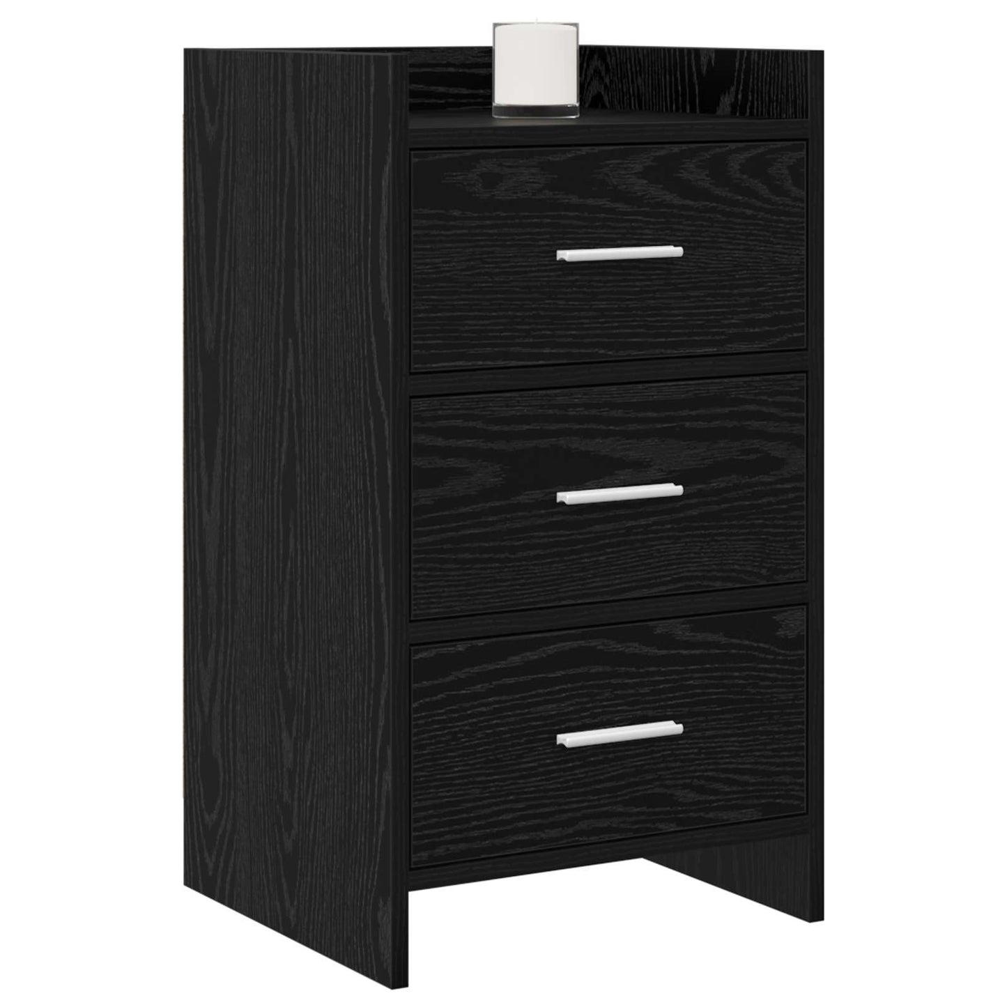 Nattbord Svart eik 40 x 36 x 70 cm Konstruert tre