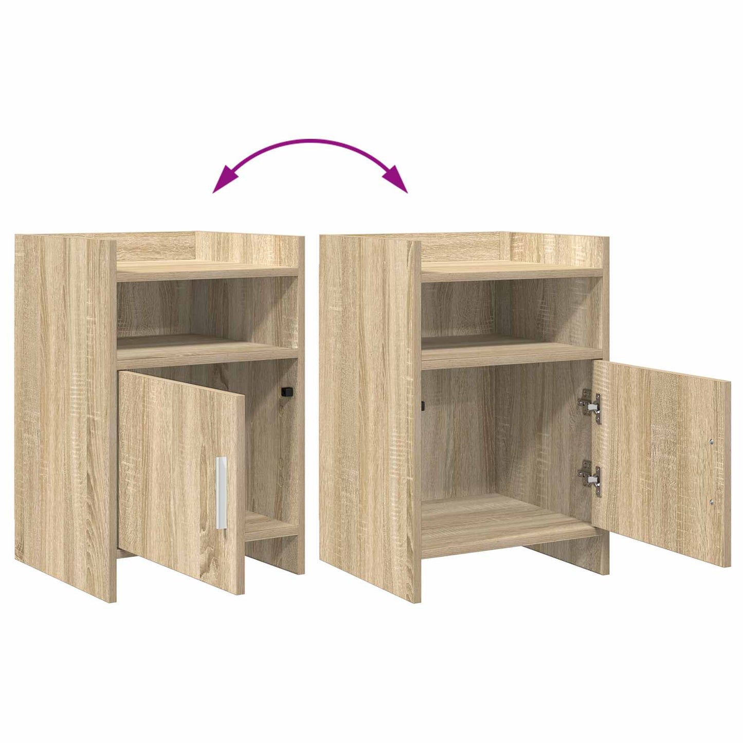 Nattbord 2 pcs Sonoma eik 40 x 36 x 60 cm Konstruert tre
