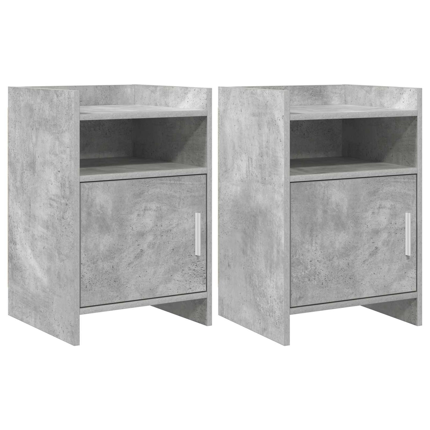 Nattbord 2 pcs Betonggrå 40 x 36 x 60 cm Konstruert tre