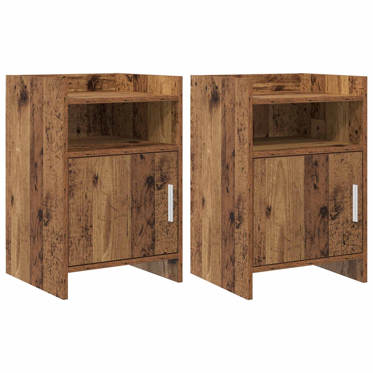 Nattbord 2 pcs Gammelt tre 40 x 36 x 60 cm Konstruert tre