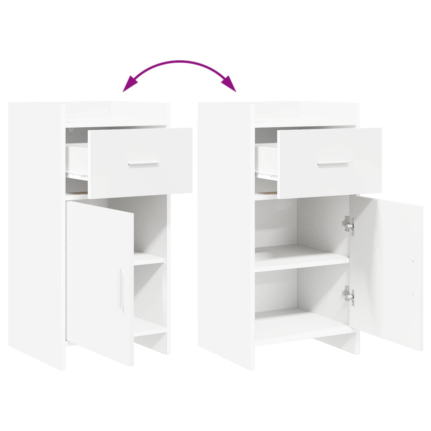 Serviesskap Hvit 40 x 36 x 80 cm Konstruert tre