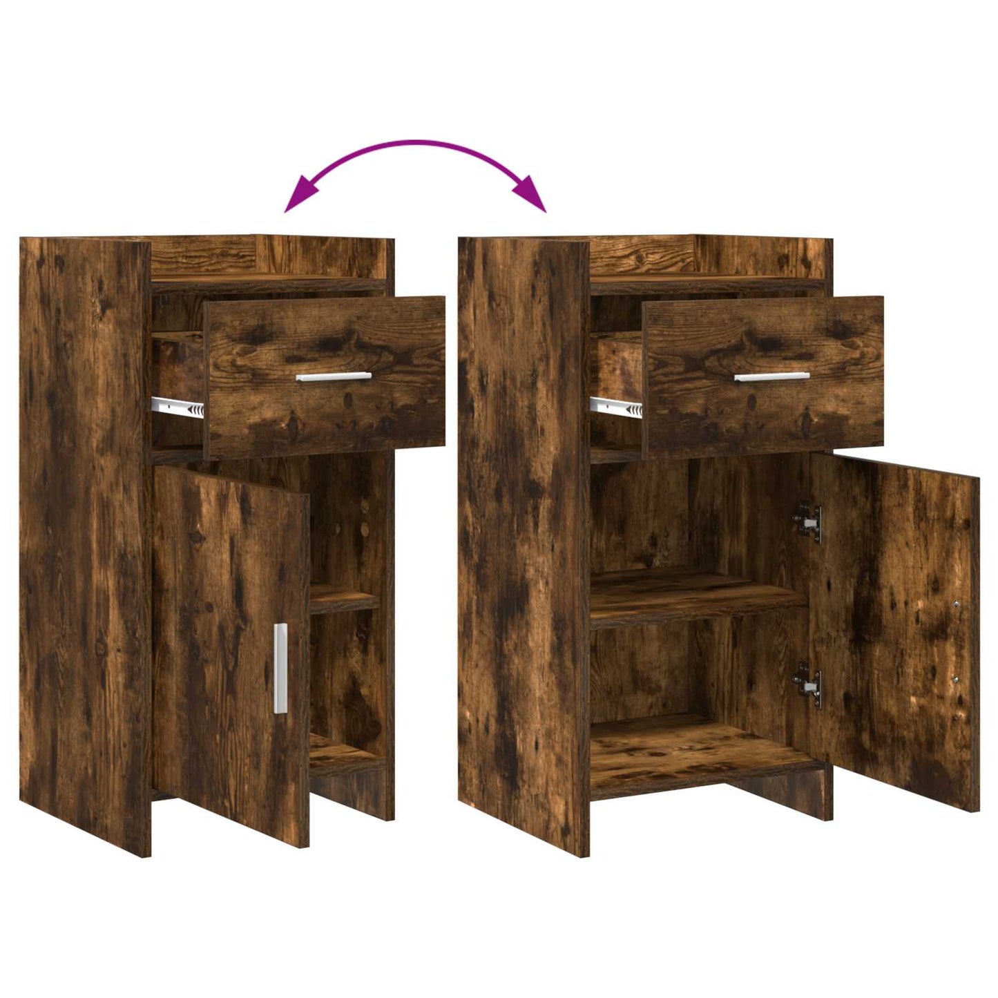 Serviesskap Røkt Eik 40 x 36 x 80 cm Konstruert tre
