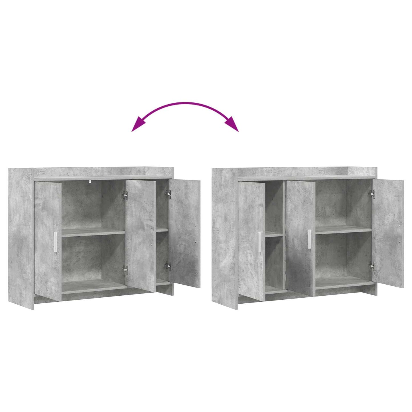 Serviesskap Betonggrå 98,5 x 33 x 80 cm Konstruert tre