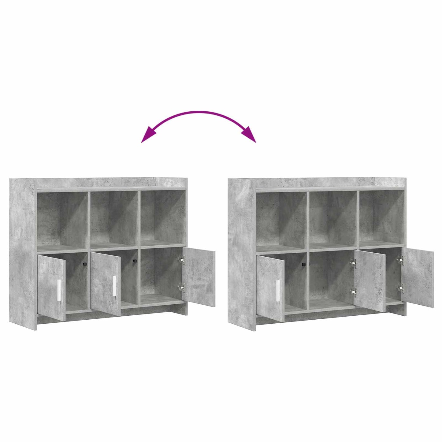 Serviesskap Betonggrå 98,5 x 33 x 80 cm Konstruert tre