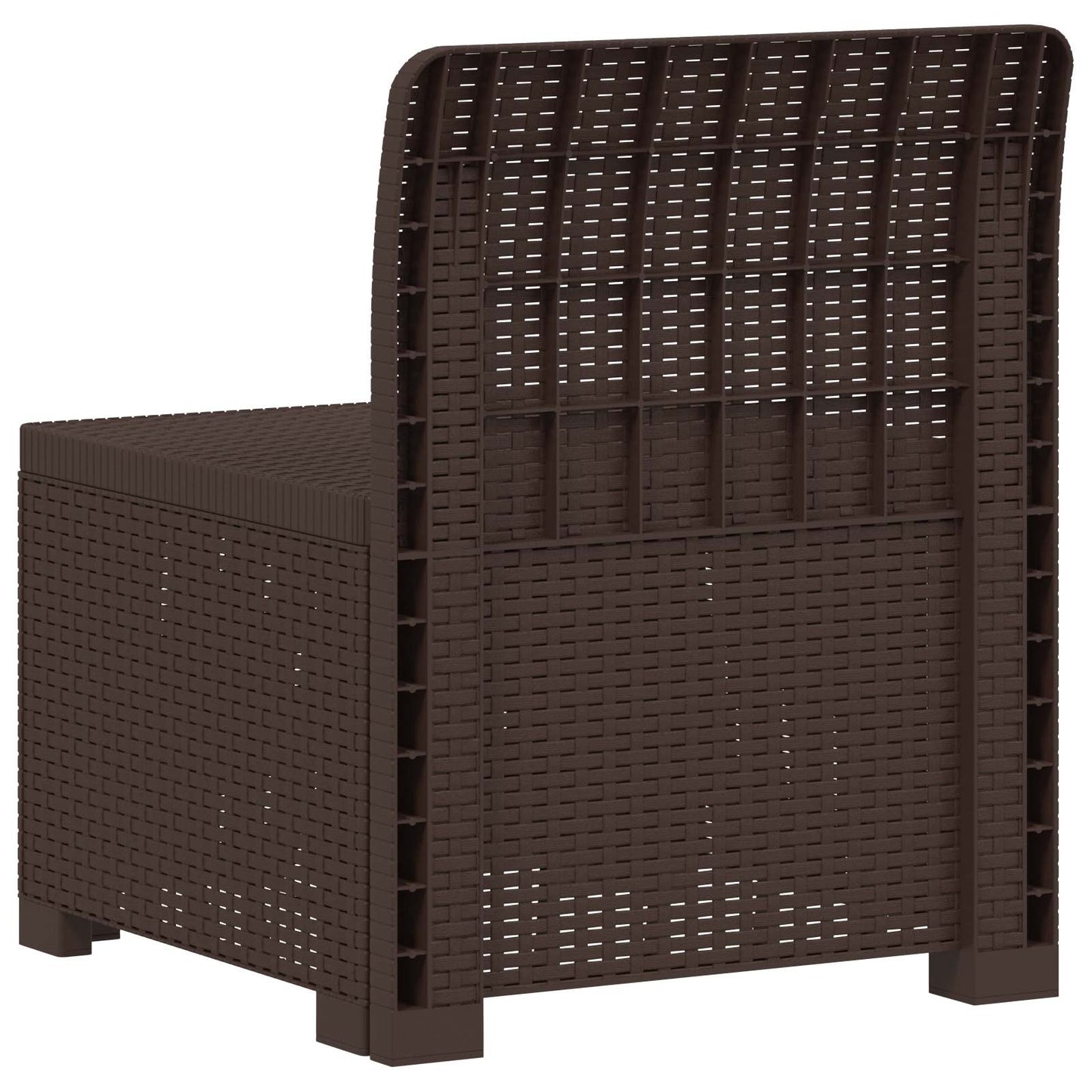 1-seters Hage Sofa Rattan Utseende PP Brun