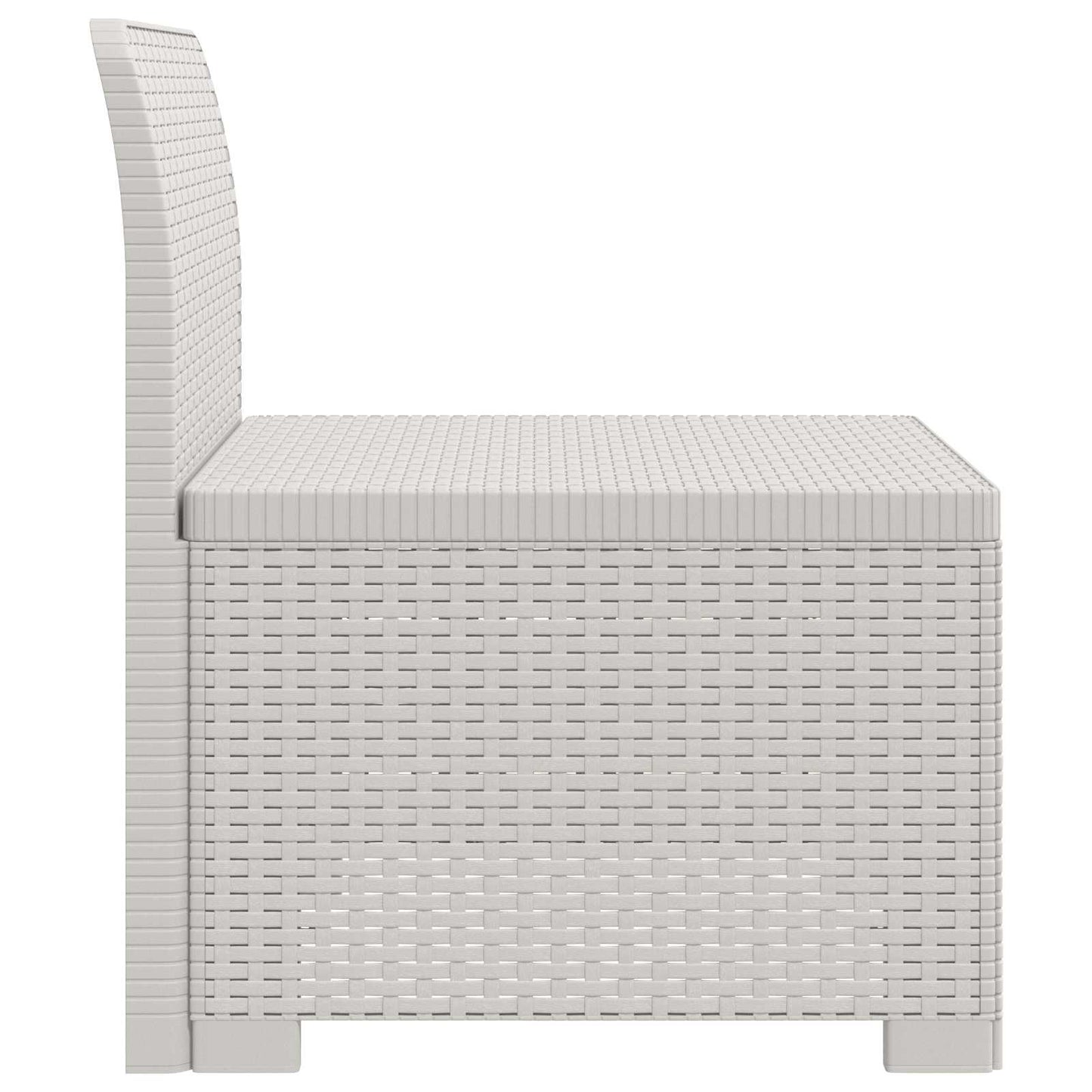 1-seters Hage Sofa Rattan Utseende PP Hvit