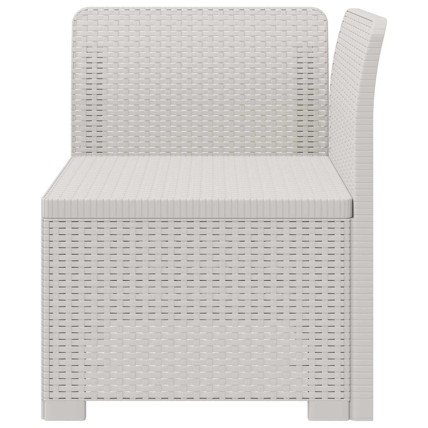 1-seters Hage Sofa Rattan Utseende PP Hvit