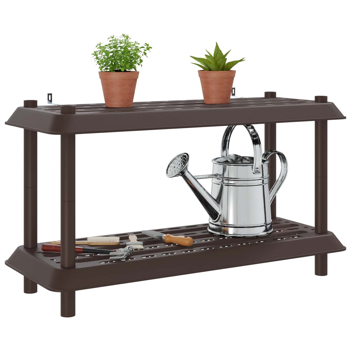 Hyllesystem 2 nivåer 100 x 40 x 55,5 cm PP Brun