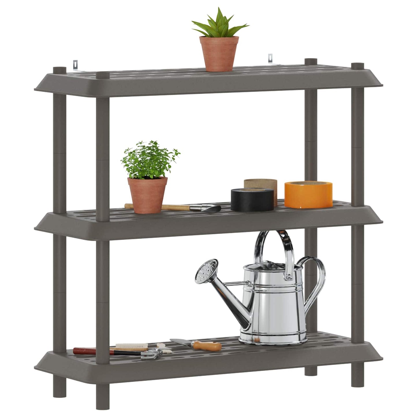 Hyllesystem 3 nivåer 100 x 40 x 96 cm PP Lysegrå