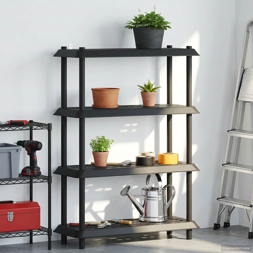 Hyllesystem 4 nivåer 100 x 40 x 136,5 cm PP Antrasitt
