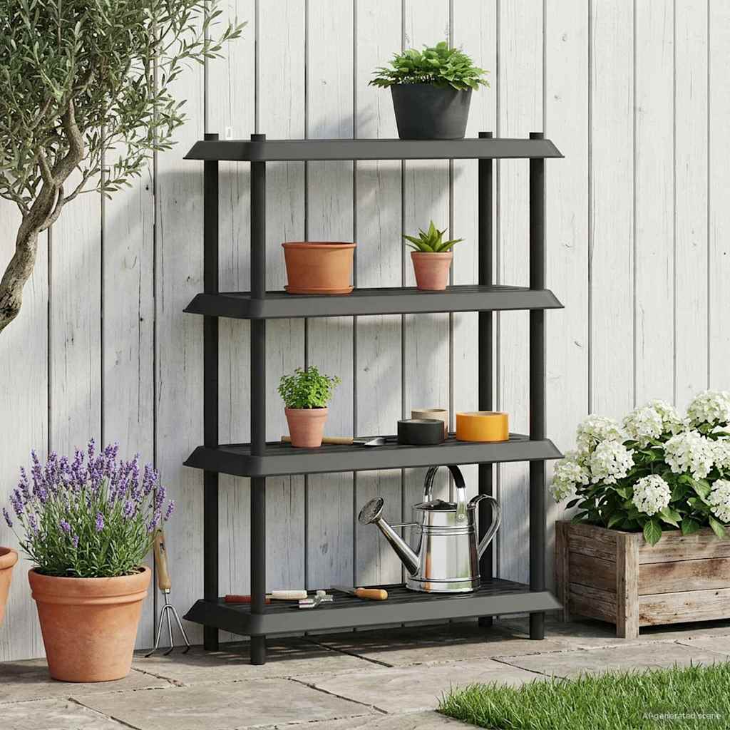 Hyllesystem 4 nivåer 100 x 40 x 136,5 cm PP Antrasitt