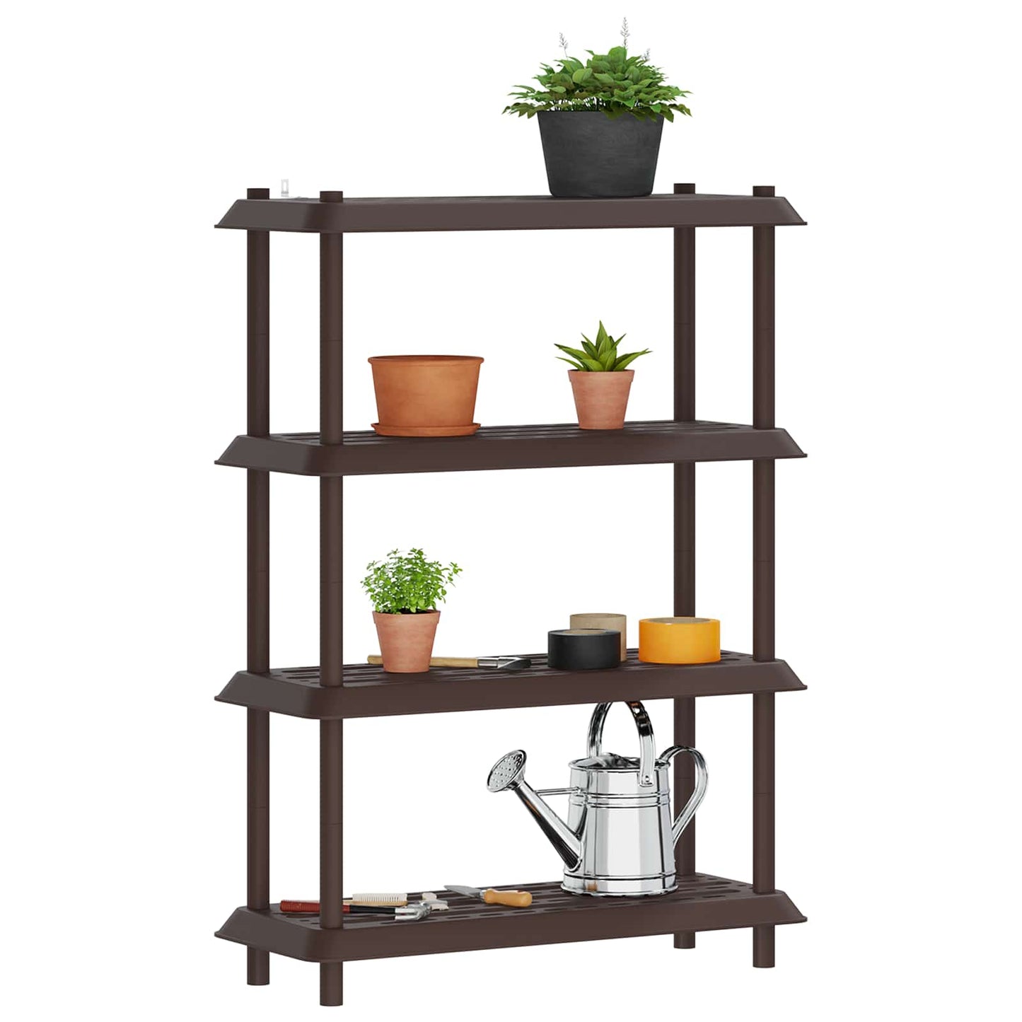 Hyllesystem 4 nivåer 100 x 40 x 136,5 cm PP Brun