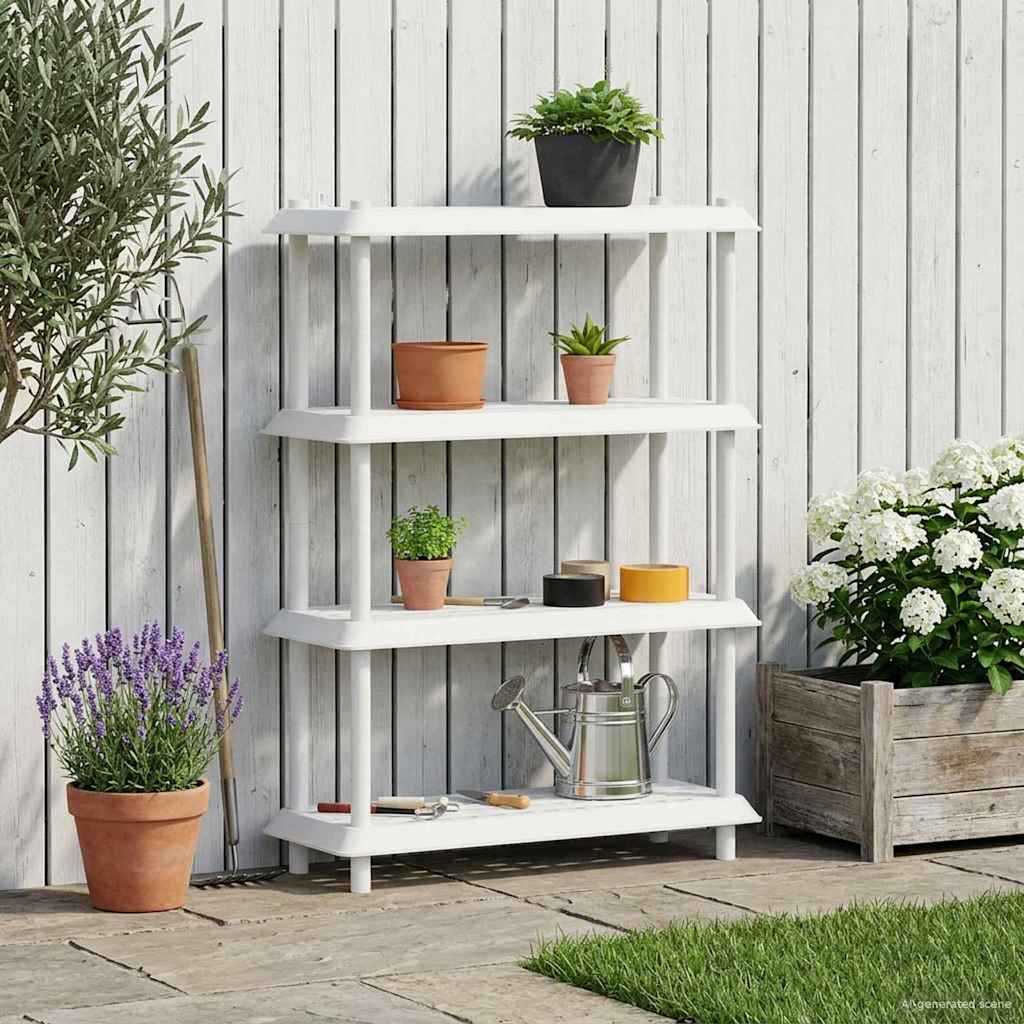 Hyllesystem 4 nivåer 100 x 40 x 136,5 cm PP Hvit