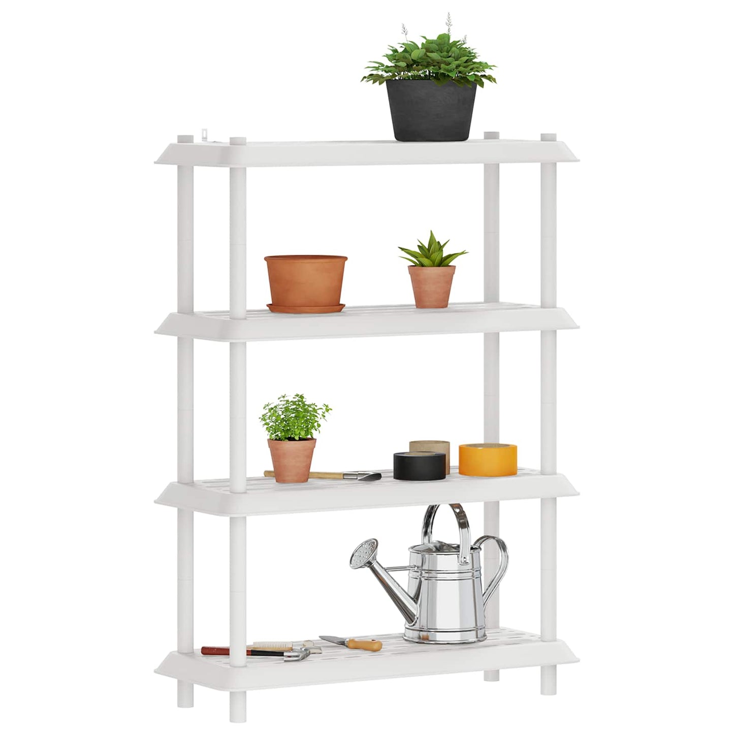 Hyllesystem 4 nivåer 100 x 40 x 136,5 cm PP Hvit