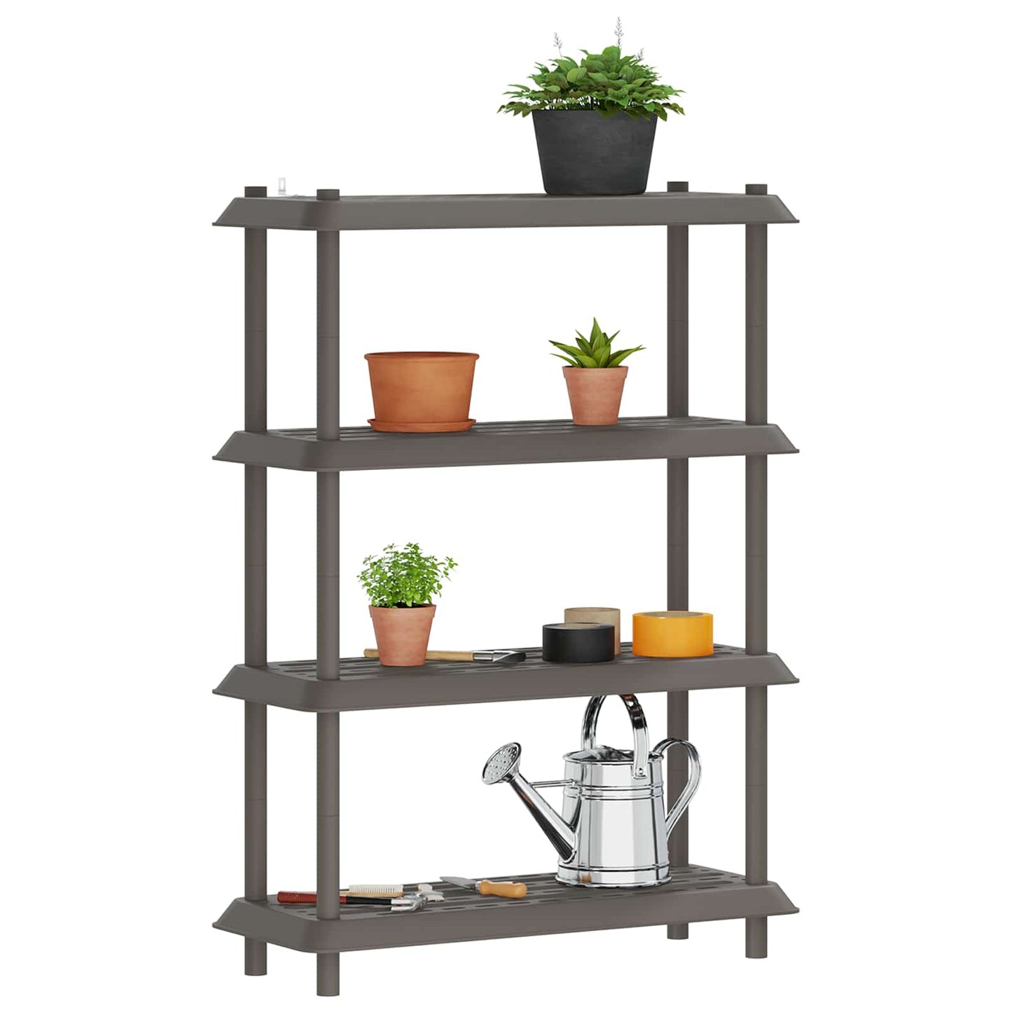 Hyllesystem 4 nivåer 100 x 40 x 136,5 cm PP Lysegrå