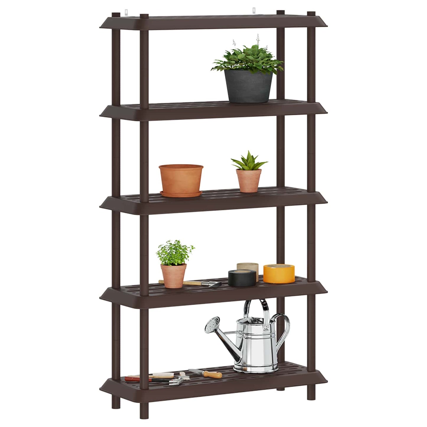 Hyllesystem 5 nivåer 100 x 40 x 177 cm PP Brun