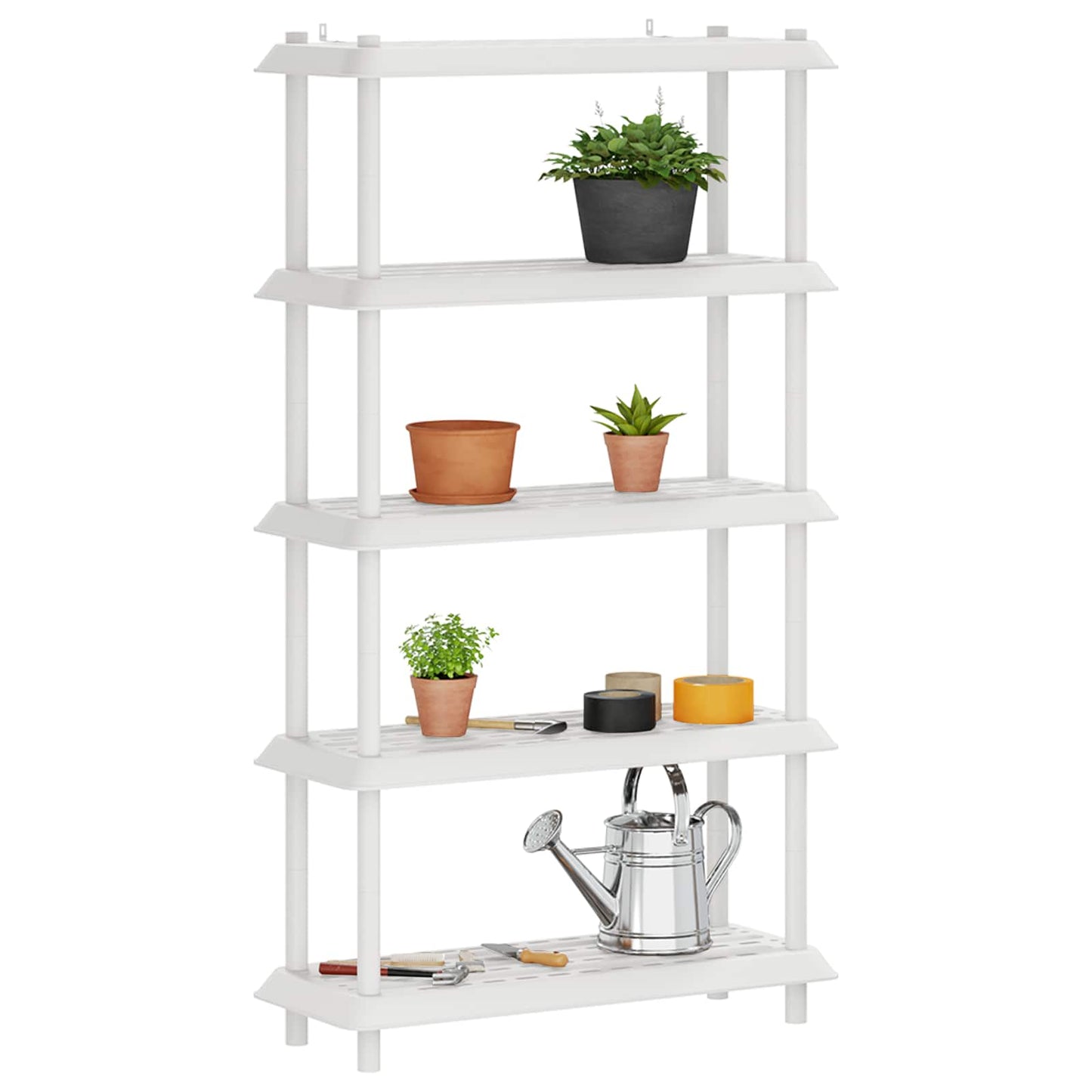 Hyllesystem 5 nivåer 100 x 40 x 177 cm PP Hvit