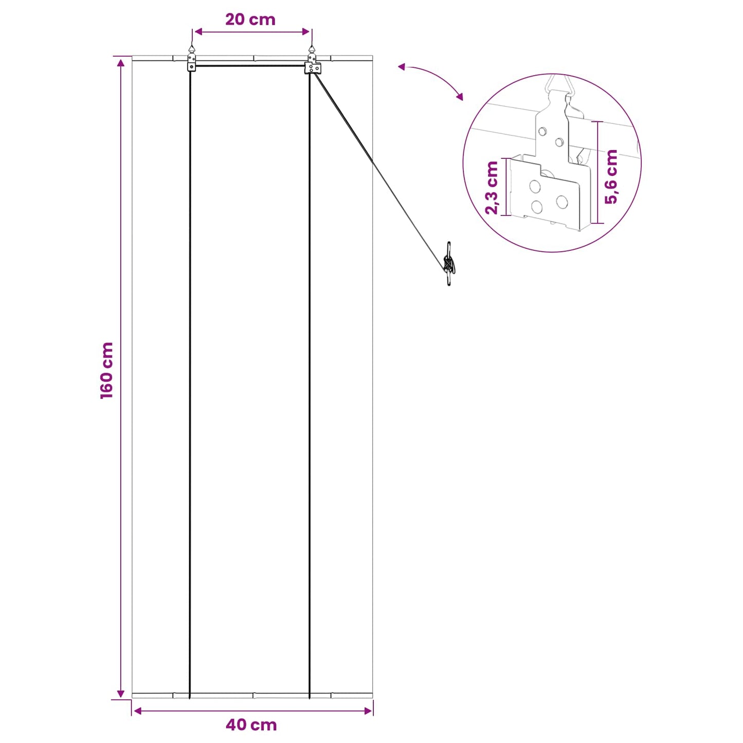 Rullegardin Naturlig 40 x 160 cm Bambus