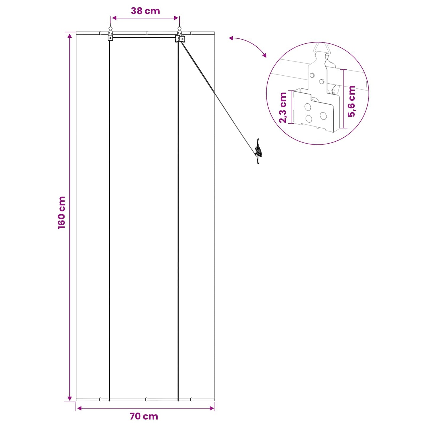 Rullegardin Brun 70 x 160 cm Bambus
