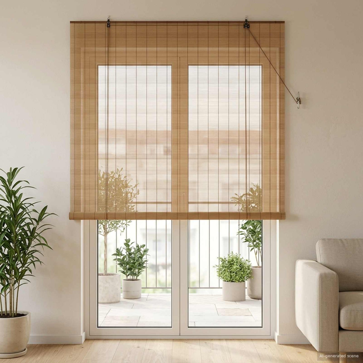 Rullegardin Brun 130 x 220 cm Bambus