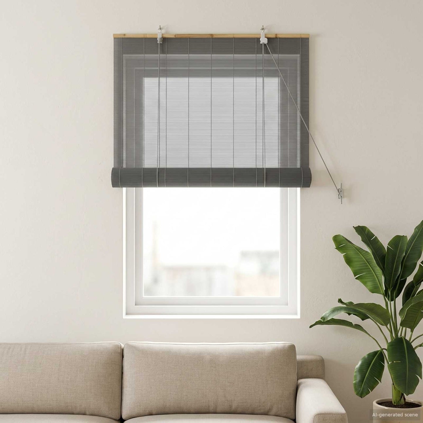 Rullegardin Grå 50 x 160 cm Bambus