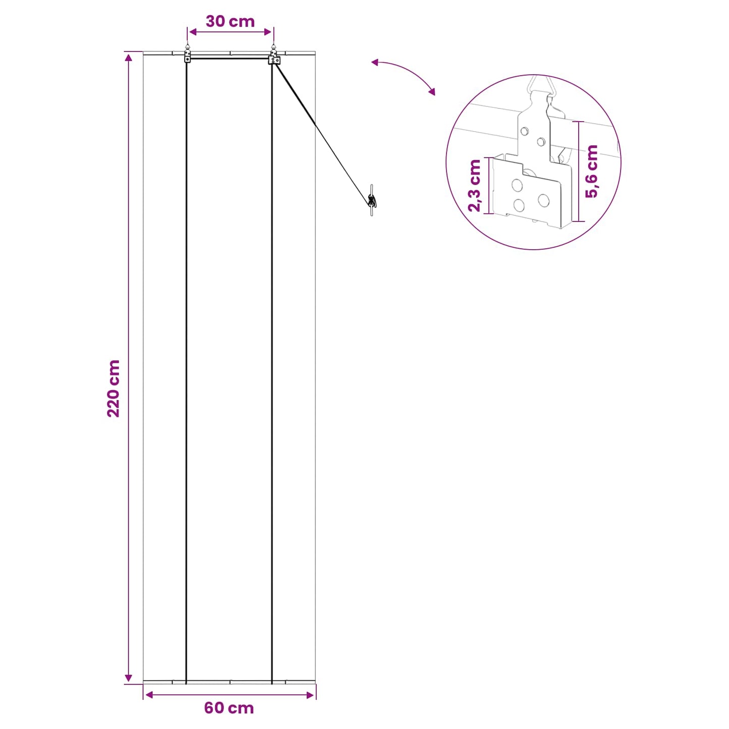 Rullegardin Grå 60 x 220 cm Bambus