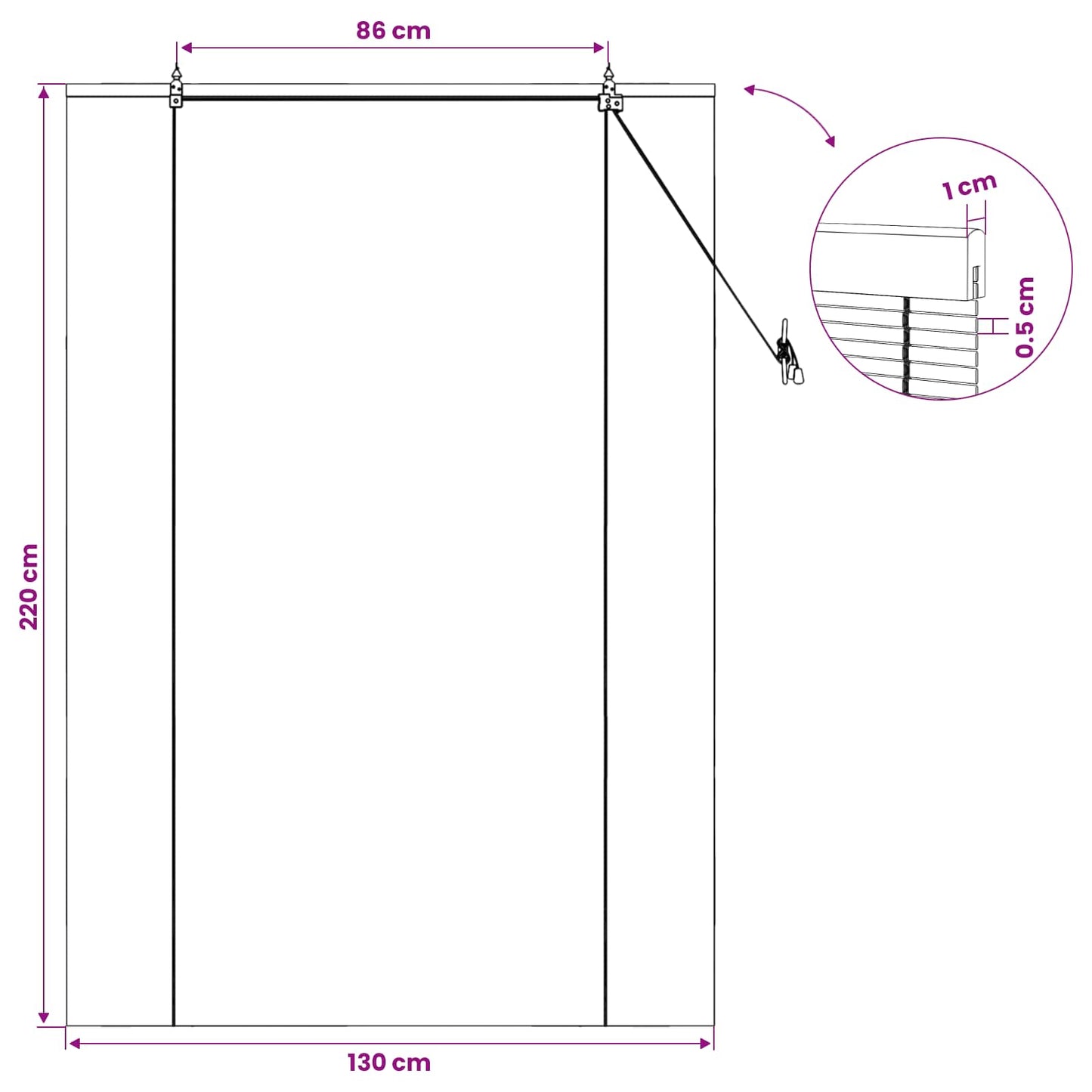 Rullegardin Brun 130 x 220 cm Bambus
