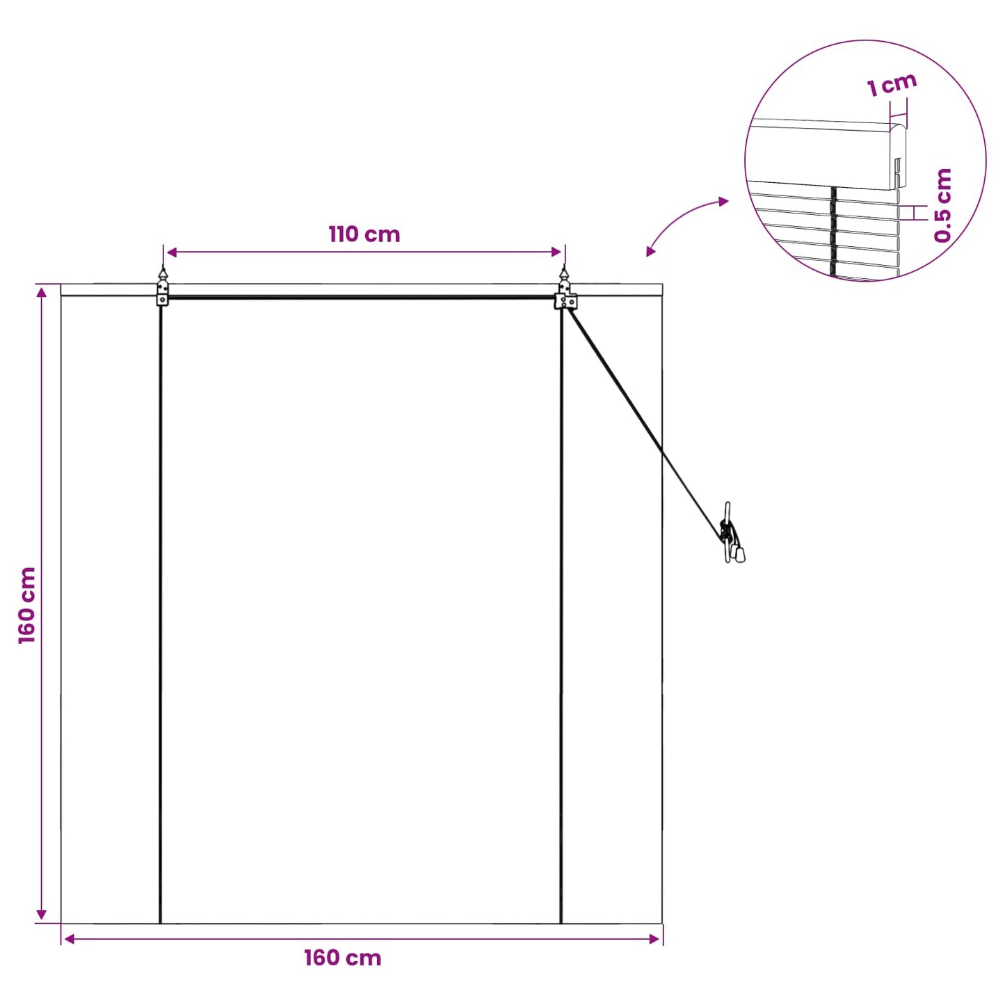 Rullegardin Brun 160 x 160 cm Bambus
