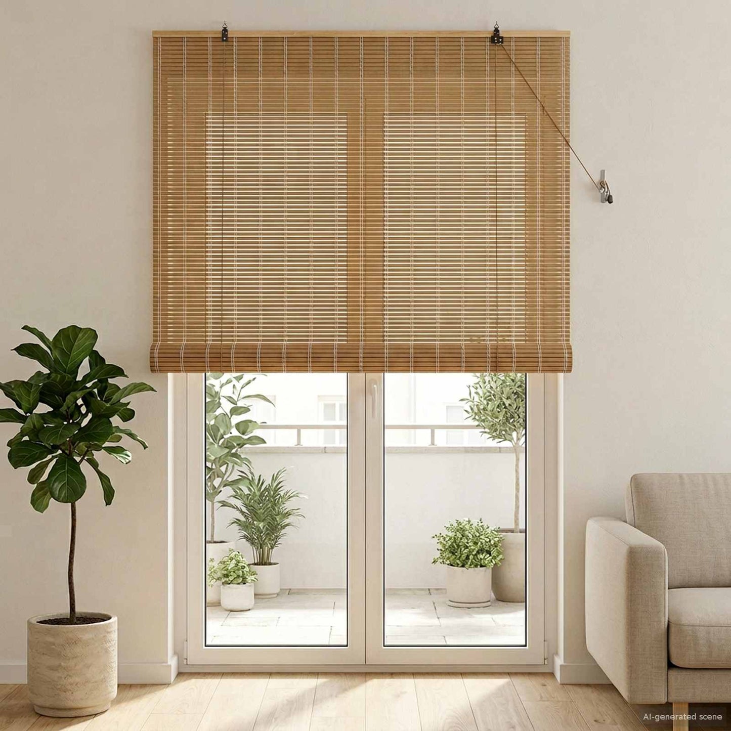 Rullegardin Natur 130 x 220 cm Bambus