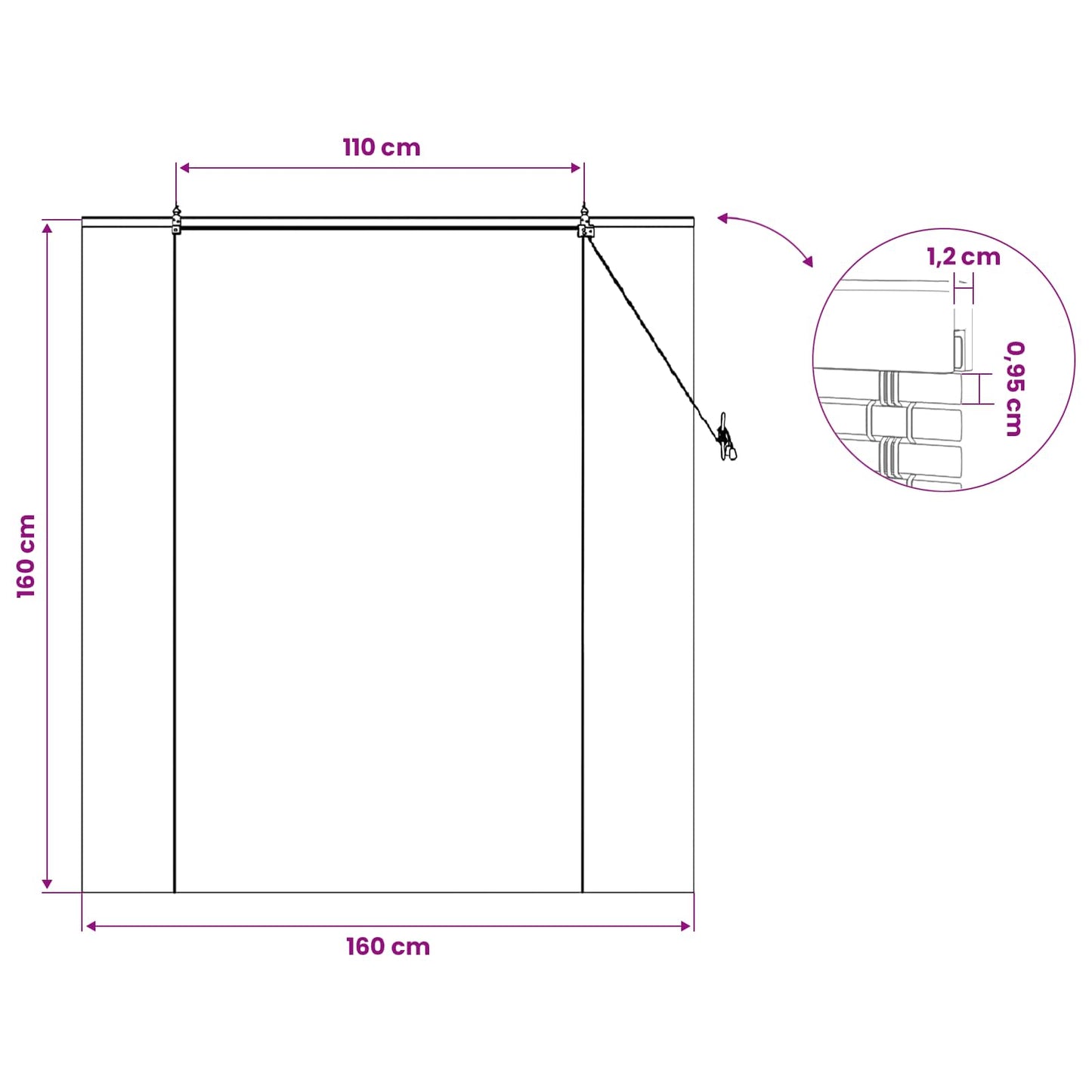 Rullegardin Brun 160 x 160 cm Bambus