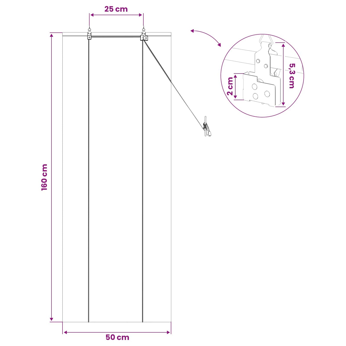 Rullegardin Brun 50 x 160 cm Bambus