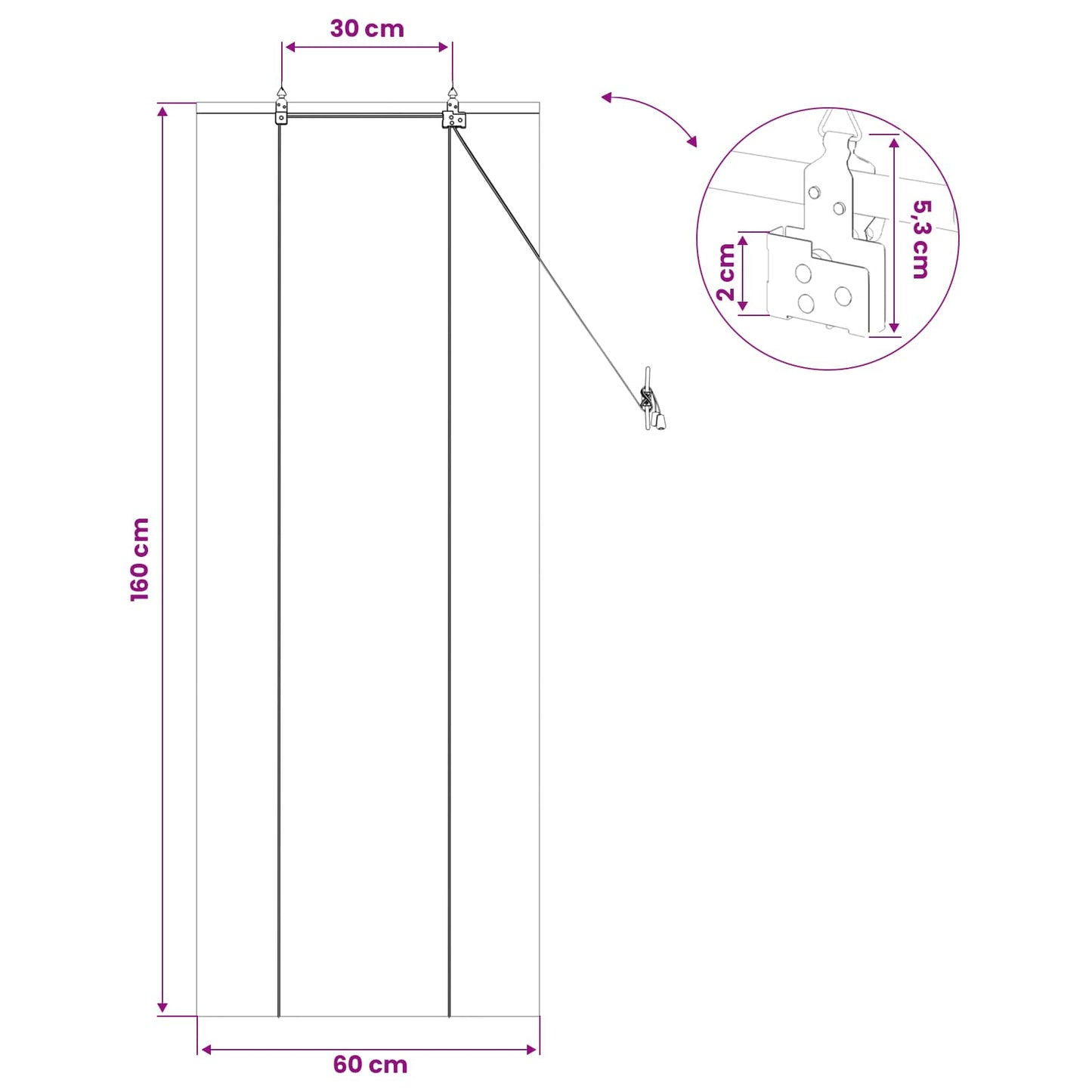 Rullegardin Brun 60 x 160 cm Bambus