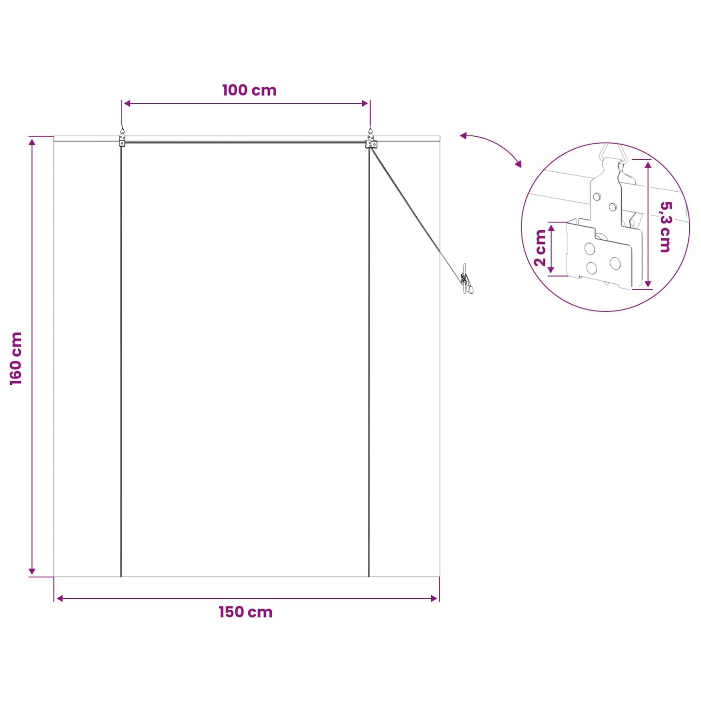 Rullegardin Brun 150 x 160 cm Bambus