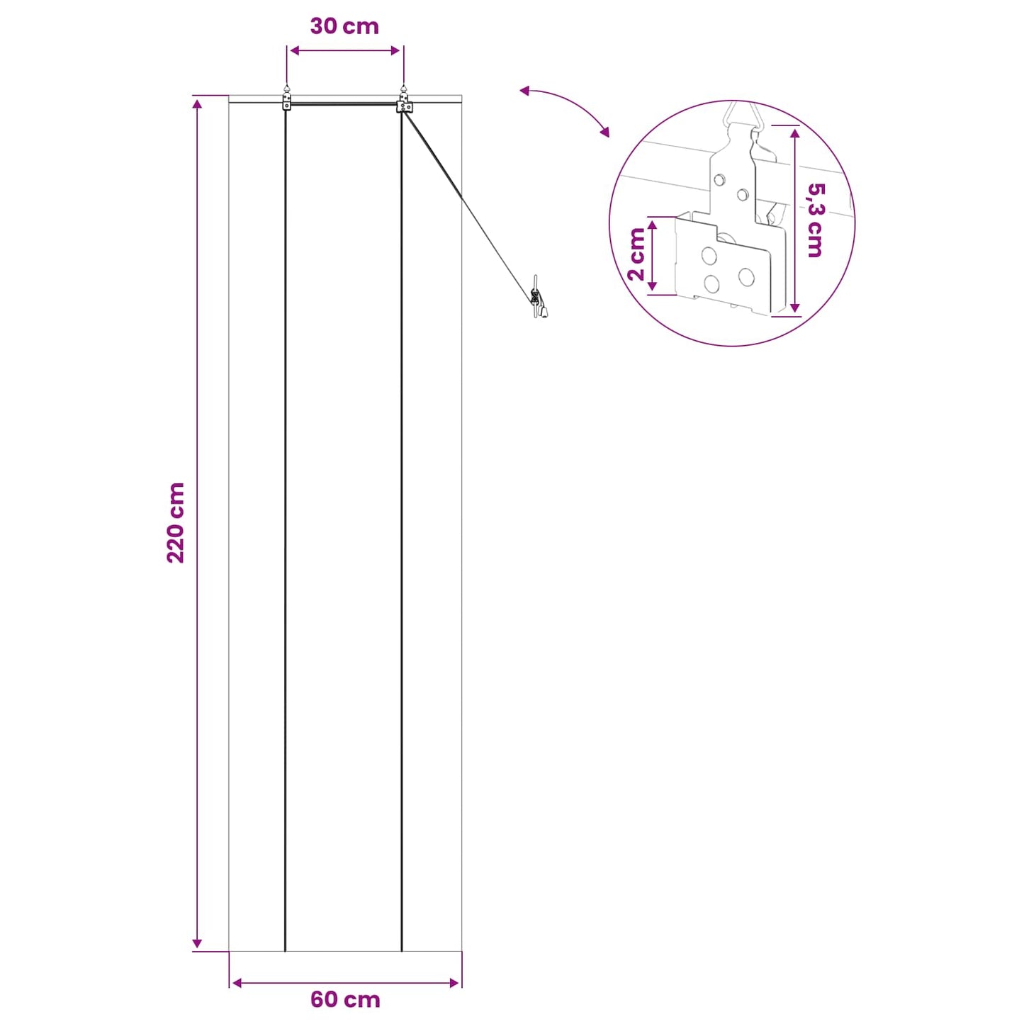 Rullegardin Brun 60 x 220 cm Bambus
