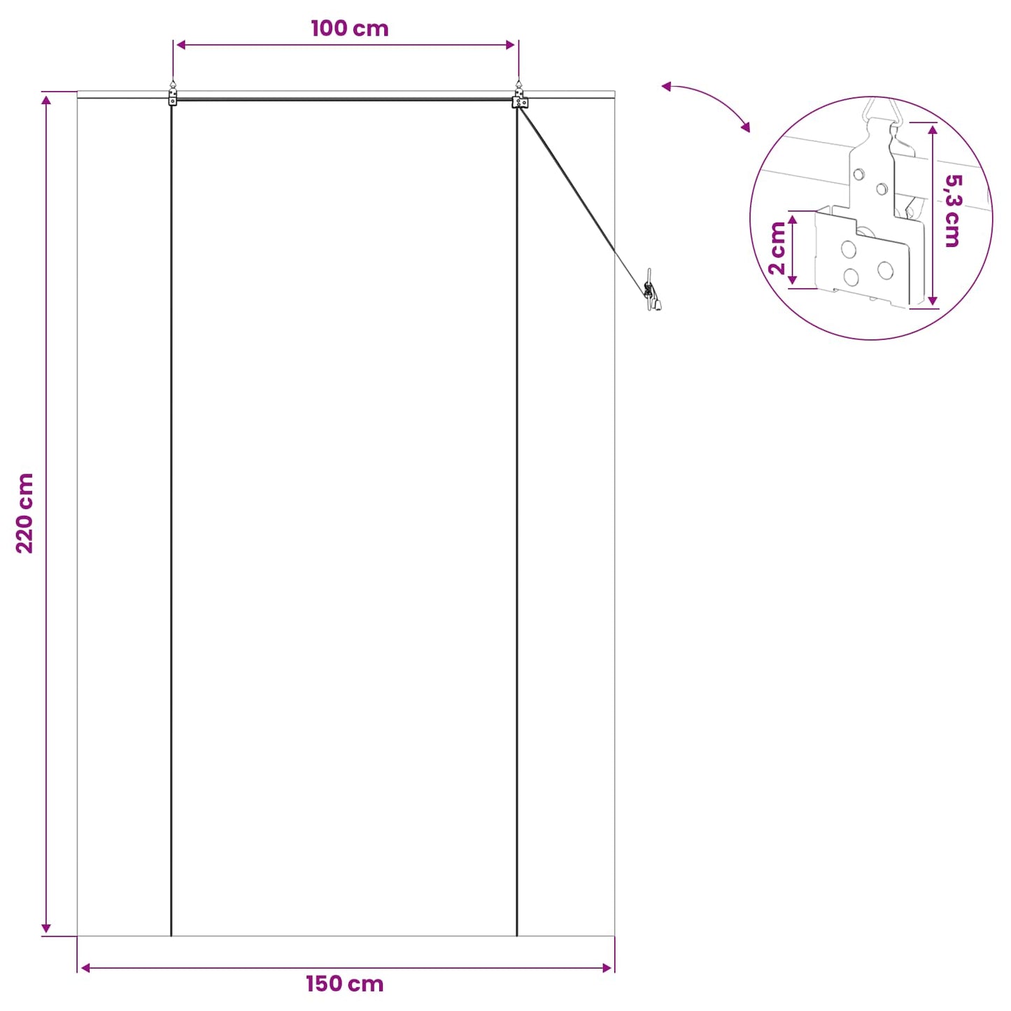 Rullegardin Brun 150 x 220 cm Bambus