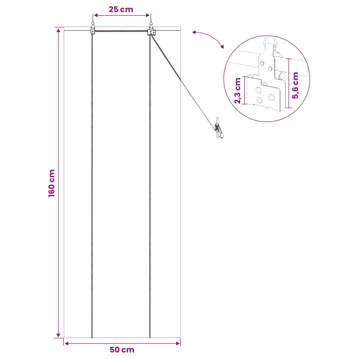 Rullegardin Naturlig 50 x 160 cm Bambus