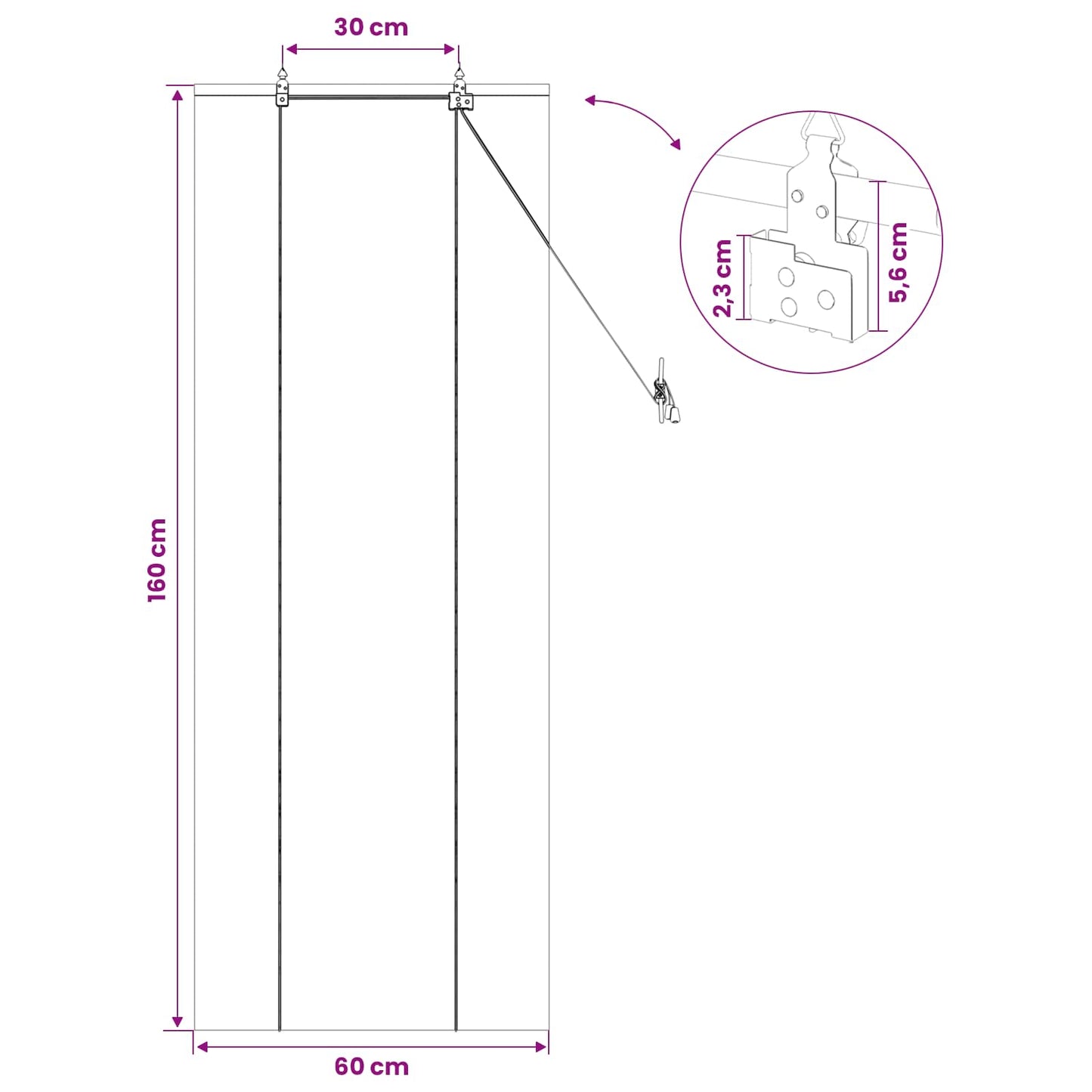 Rullegardin Naturlig 60 x 160 cm Bambus