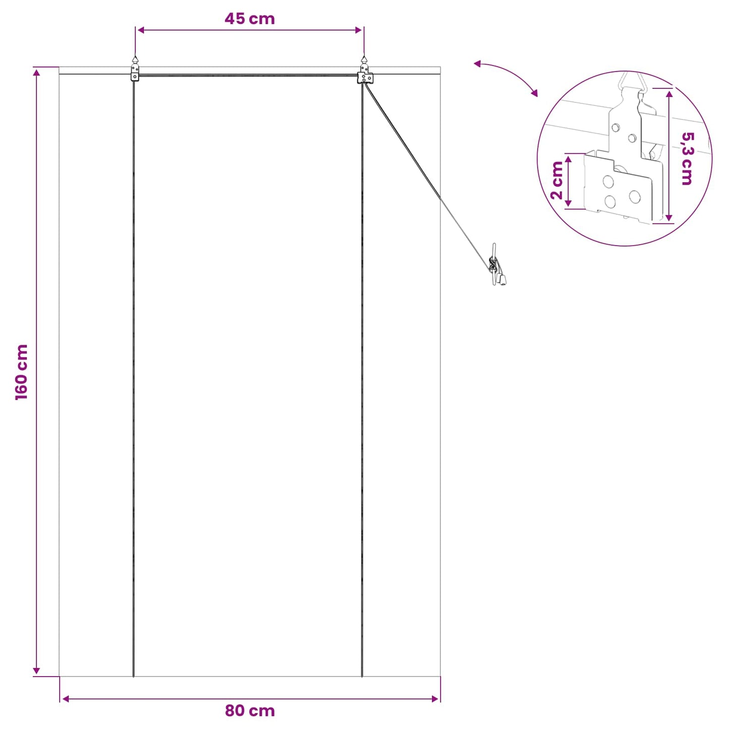 Rullegardin Naturlig 80 x 160 cm Bambus